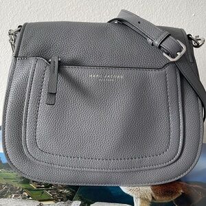 Gray Marc Jacobs Empire City pebbled leather Messenger bag,silver toned hardware